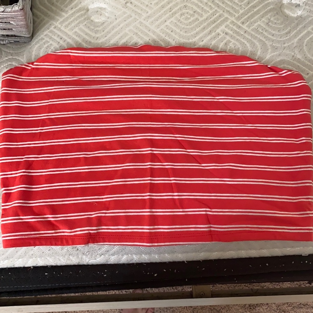 Red and white stripe tube top